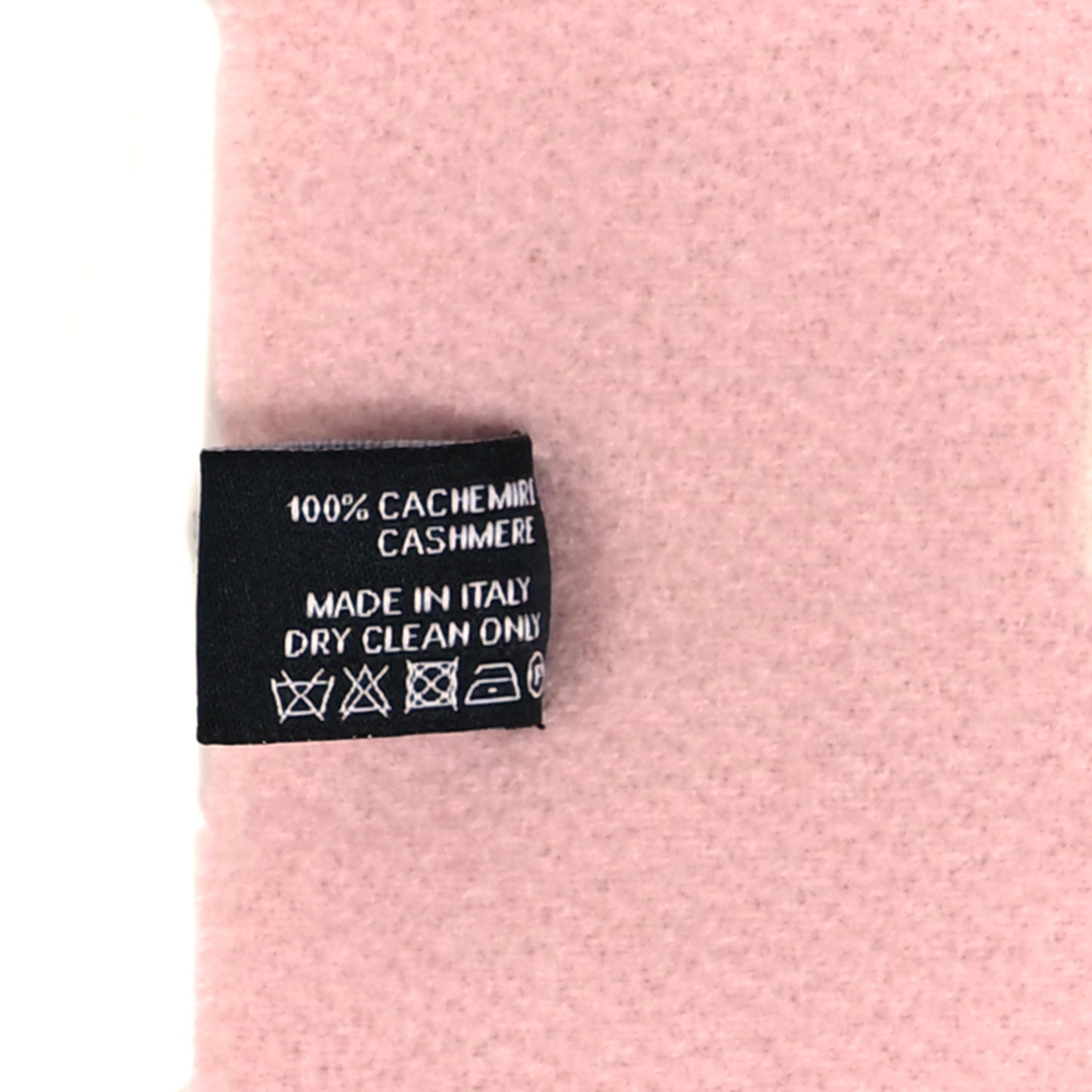 Cashmere CC Fringe Stole Pink White