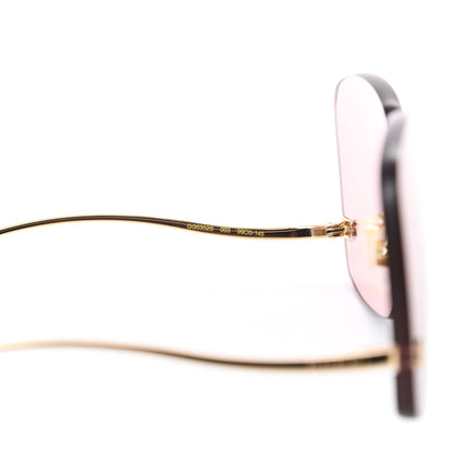 Gucci Rimless Sunglasses GG0352S Gold Flash Pink 5 of 8