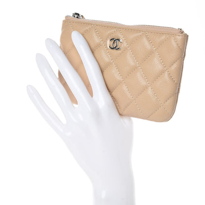 Chanel Caviar Quilted Small Cosmetic Case Beige 2 of 9