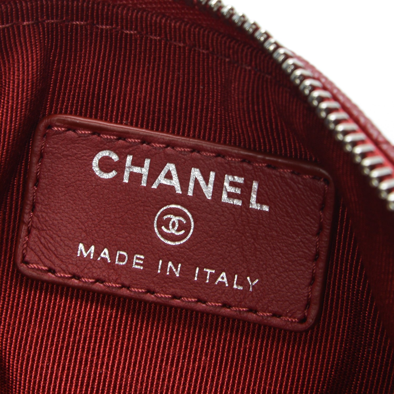 Chanel Caviar Quilted Small Cosmetic Case Dark Red 6 of 7
