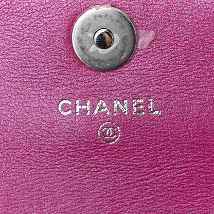 Chanel Patent Lambskin Quilted CC Hook Card Holder Pink 6 of 11