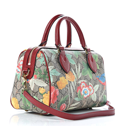 Gucci GG Supreme Monogram Tian Small Boston Beige Multicolor Red 3 of 10