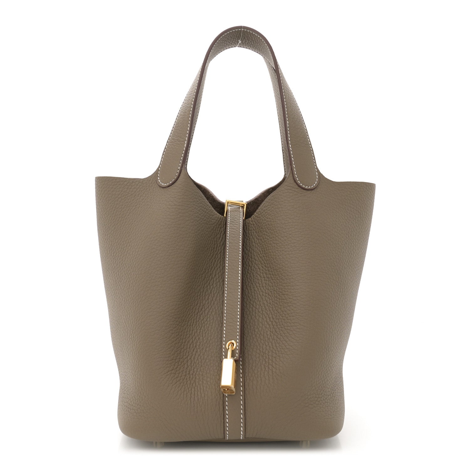 Hermes Taurillon Clemence Picotin Lock 22 MM Etoupe 1 of 11