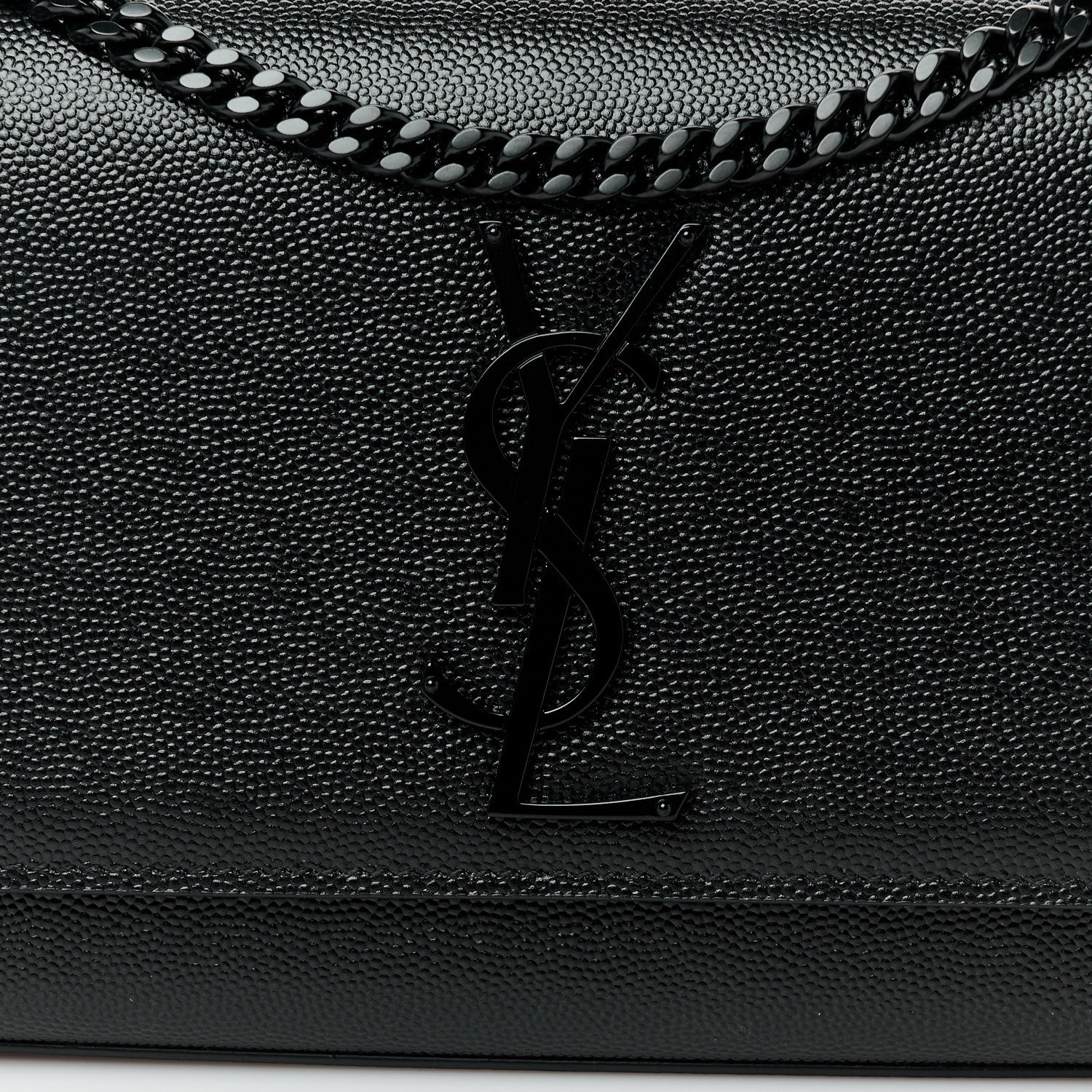 Saint Laurent Grain De Poudre Small Monogram Monochrome Kate Satchel Black 9 of 11