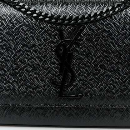 Saint Laurent Grain De Poudre Small Monogram Monochrome Kate Satchel Black 9 of 11