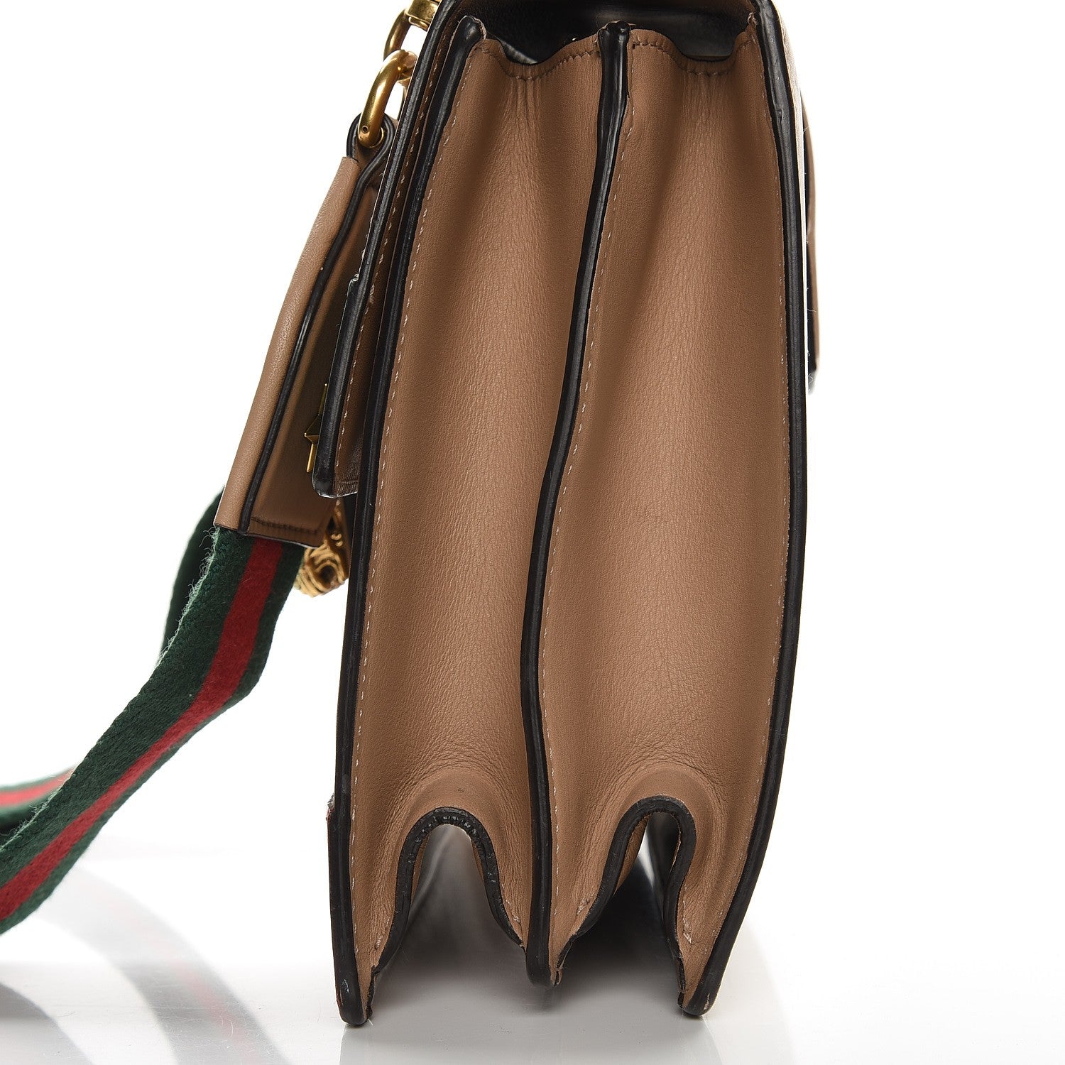 Gucci Calfskin Bamboo Web Medium Dionysus Top Handle Bag Camelia Bright Evergreen Hibiscus Red 11 of 12