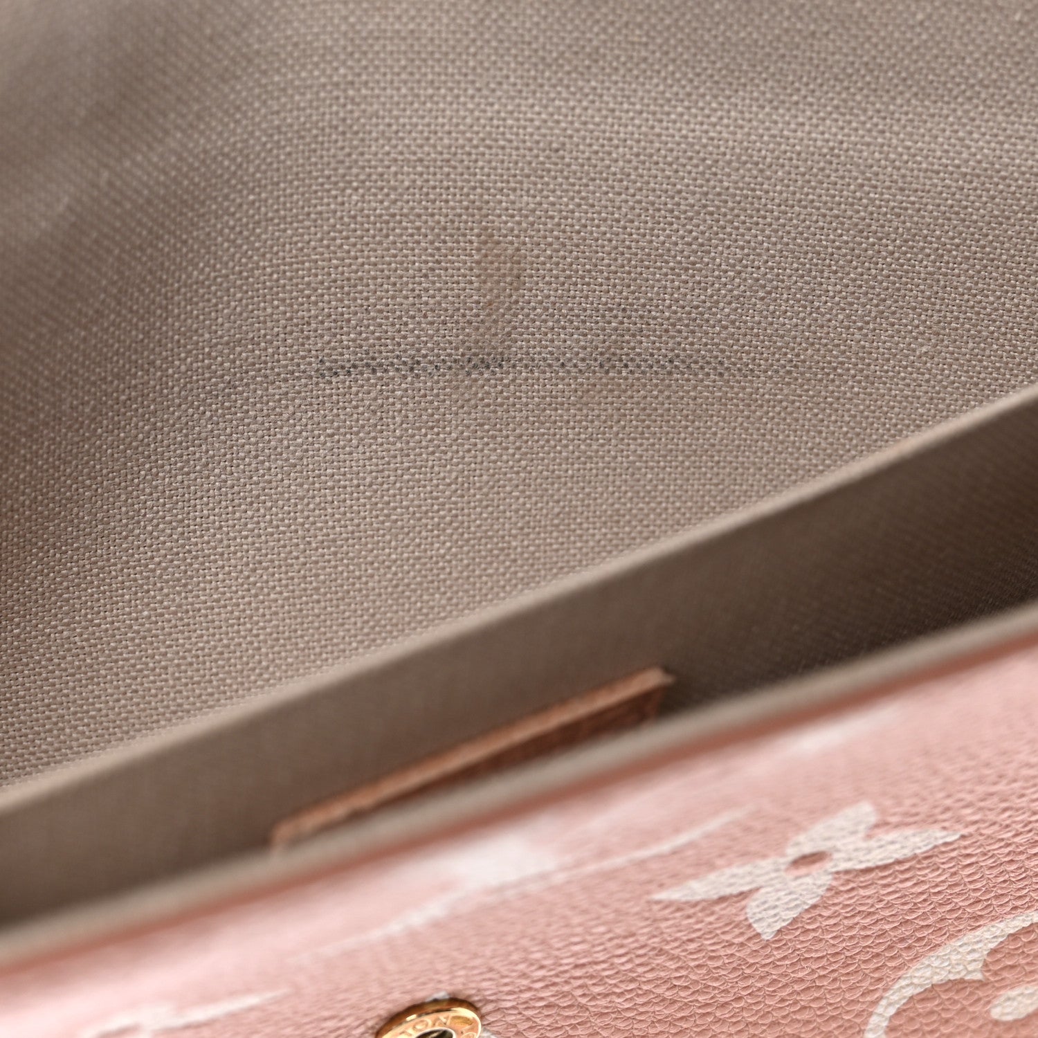 Louis Vuitton Empreinte Monogram Giant Felicie Pochette Chain Wallet Rose Trianon Creme 11 of 12