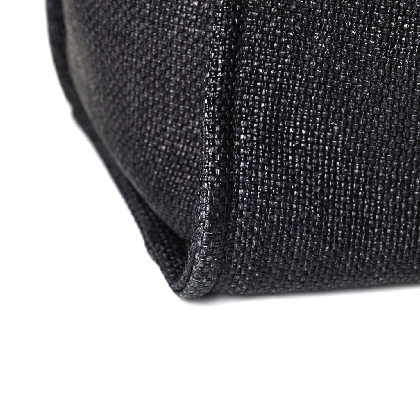 Woven Straw Raffia Medium Deauville Tote Navy