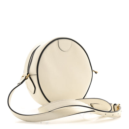 Gucci X ADIDAS Textured Dollar Calfskin Web Trefoil Logo Small Ophidia Round Shoulder Bag Off White Black 3 of 11