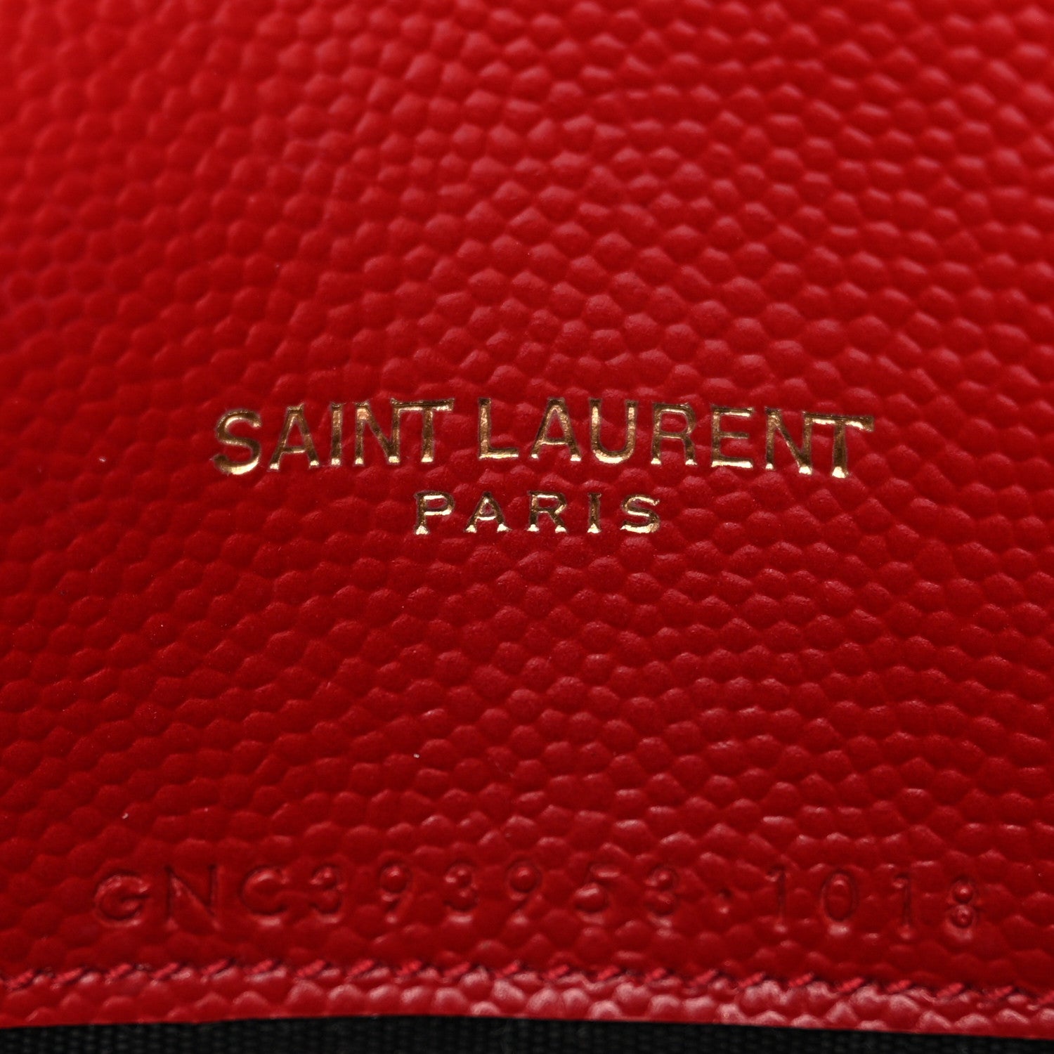 Saint Laurent Grain De Poudre Matelasse Chevron Monogram Envelope Chain Wallet New Red 6 of 10