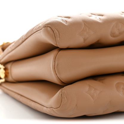 Louis Vuitton Lambskin Embossed Monogram Coussin PM Camel 8 of 9