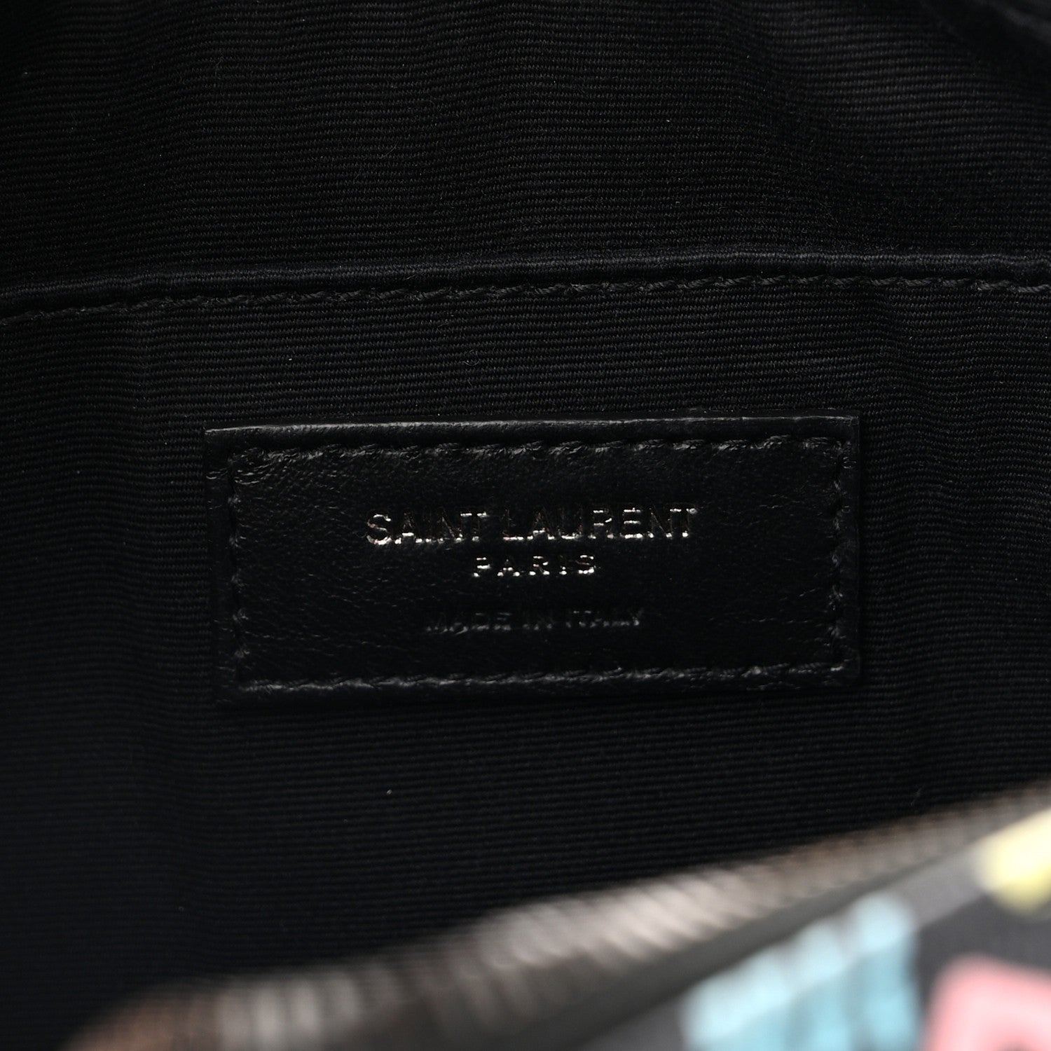 Saint Laurent Grain De Poudre Medium Classic Monogram Multicolor Graphic Print Lou Camera Bag Black 6 of 12