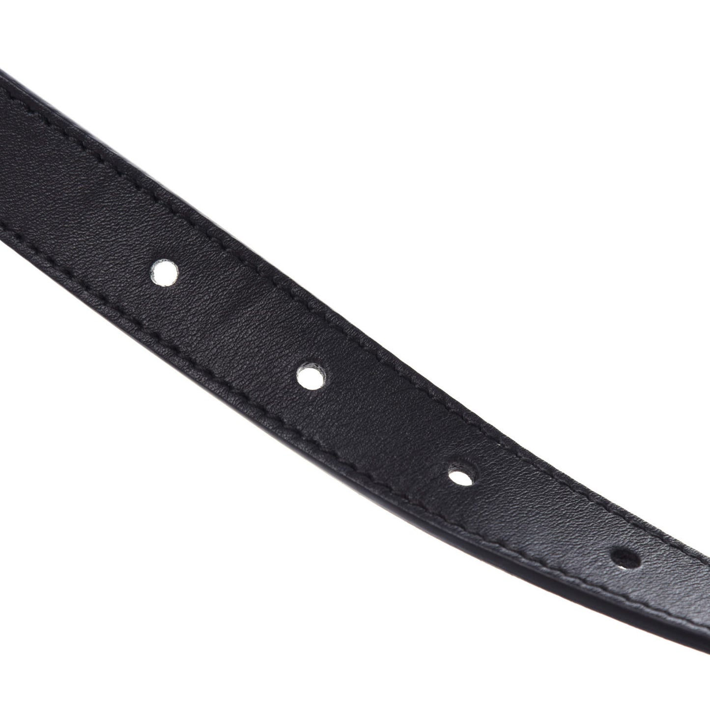 Calfskin Pearl Double G 20mm Belt 70 28 Black Cream