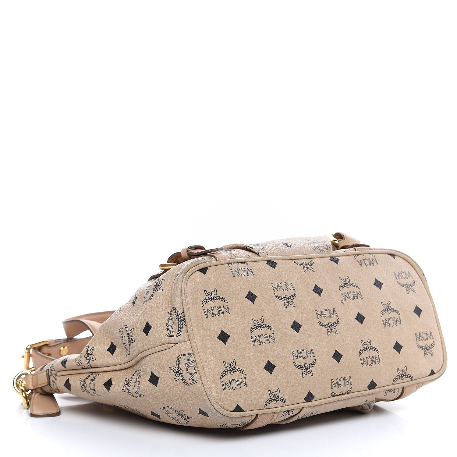 MCM Visetos Medium Essentials Shopper Tote Beige 4 of 17