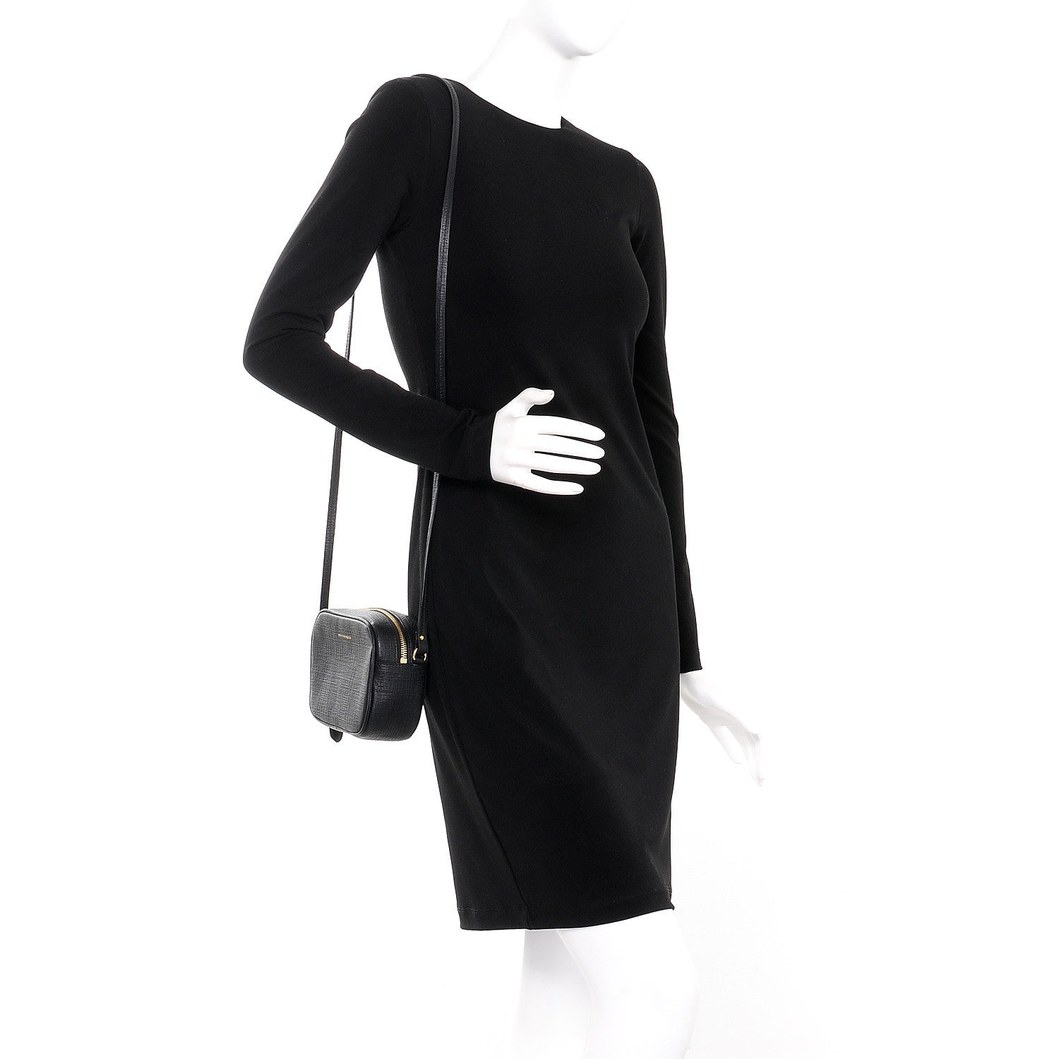 Alexander McQueen Textured Calfskin Camera Cossbody Bag Black 2 of 8