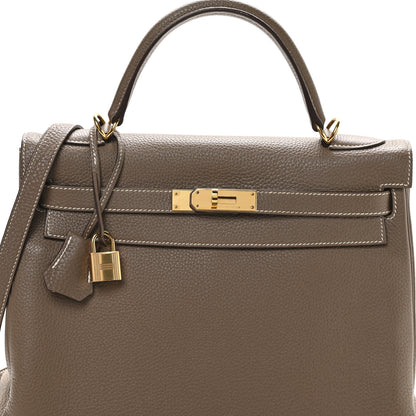 Hermes Taurillon Clemence Kelly Retourne 32 Etoupe 8 of 11