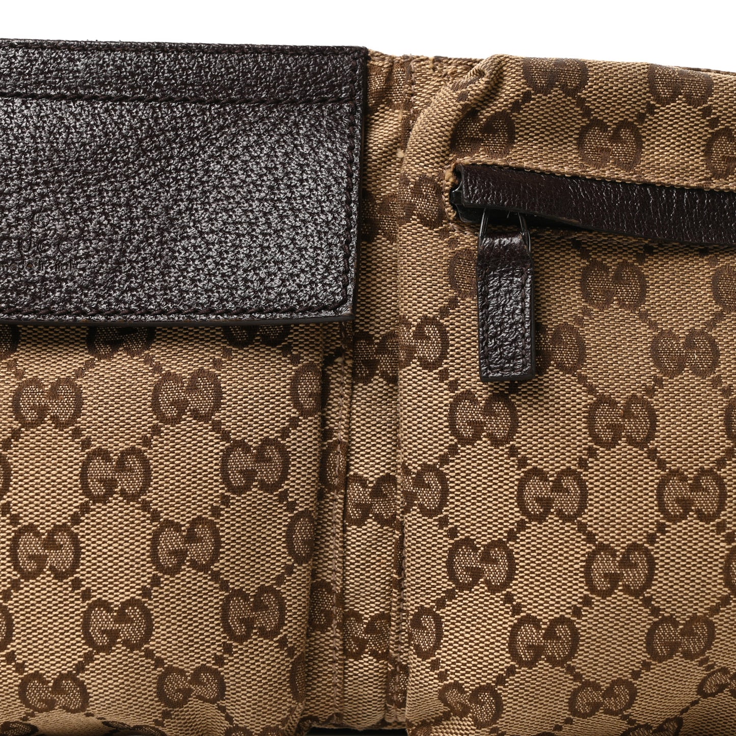 GG Monogram Web Double Pocket Belt Bag Dark Brown