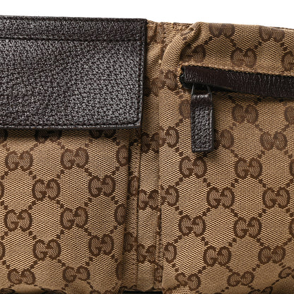Gucci GG Monogram Web Double Pocket Belt Bag Dark Brown 8 of 10