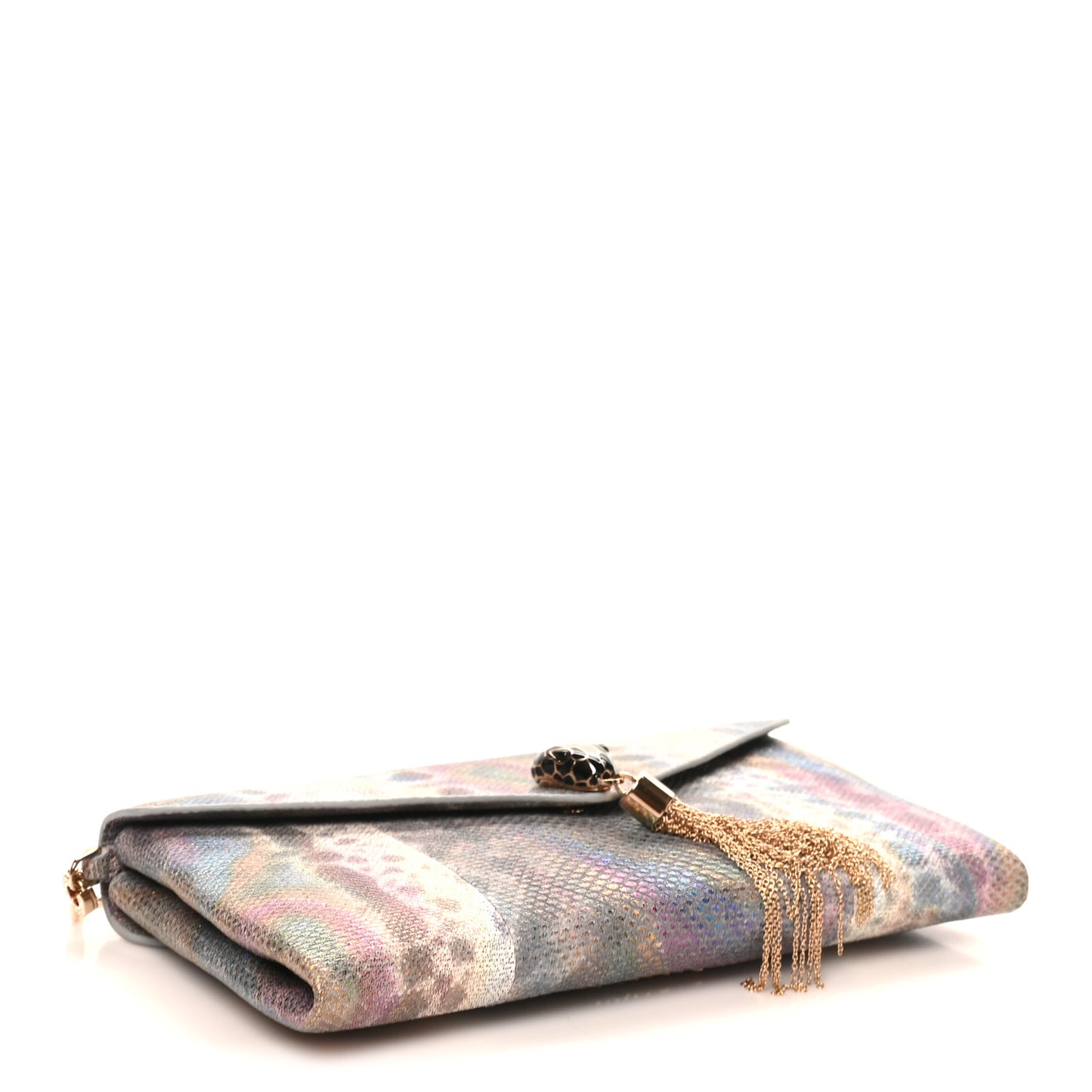 Karung Calfskin Serpenti Forever Long Wallet Blue Brown