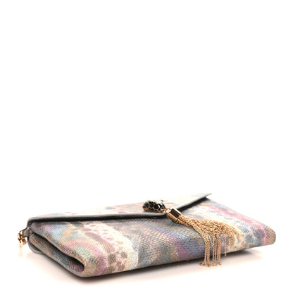 Bulgari Karung Calfskin Serpenti Forever Long Wallet Blue Brown 4 of 10