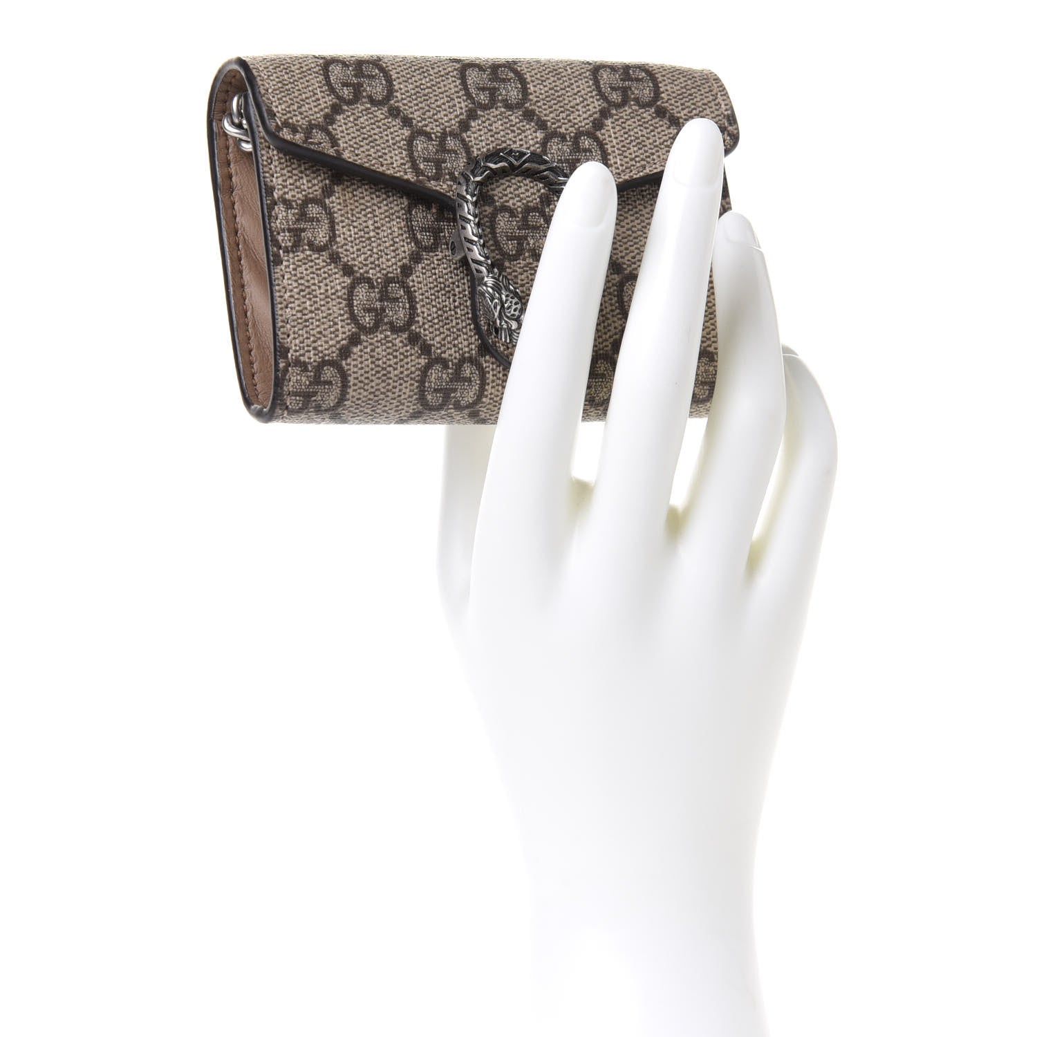 Gucci GG Supreme Monogram Dionysus Coin Purse Taupe 2 of 6