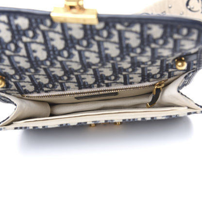 Christian Dior Oblique Small DiorAddict Flap Bag Navy Blue 4 of 9