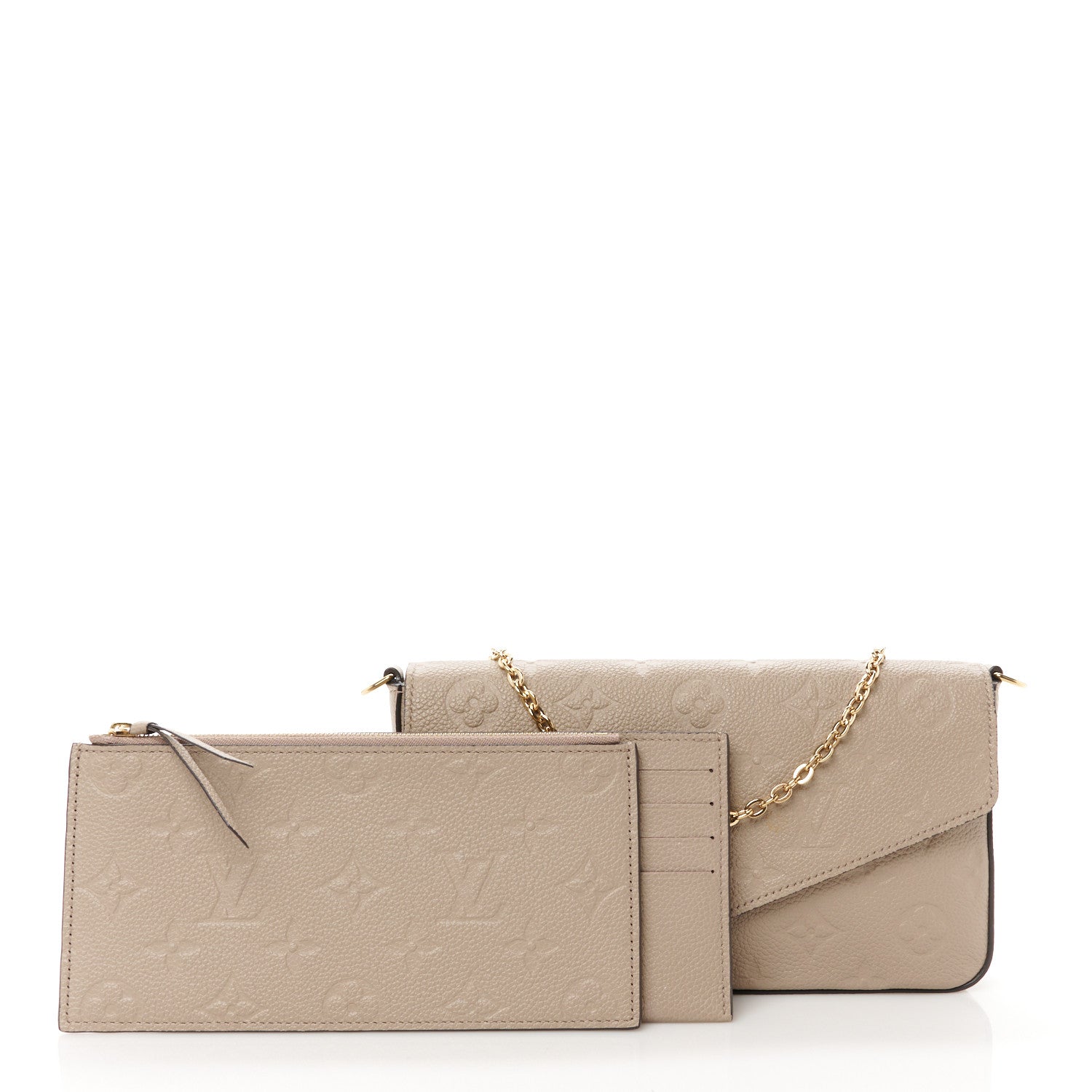 Louis Vuitton Empreinte Pochette Felicie Chain Wallet Tourterelle 3 of 14