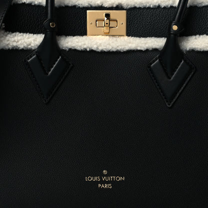 Louis Vuitton Grained Calfskin Shearling On My Side MM Black 6 of 8