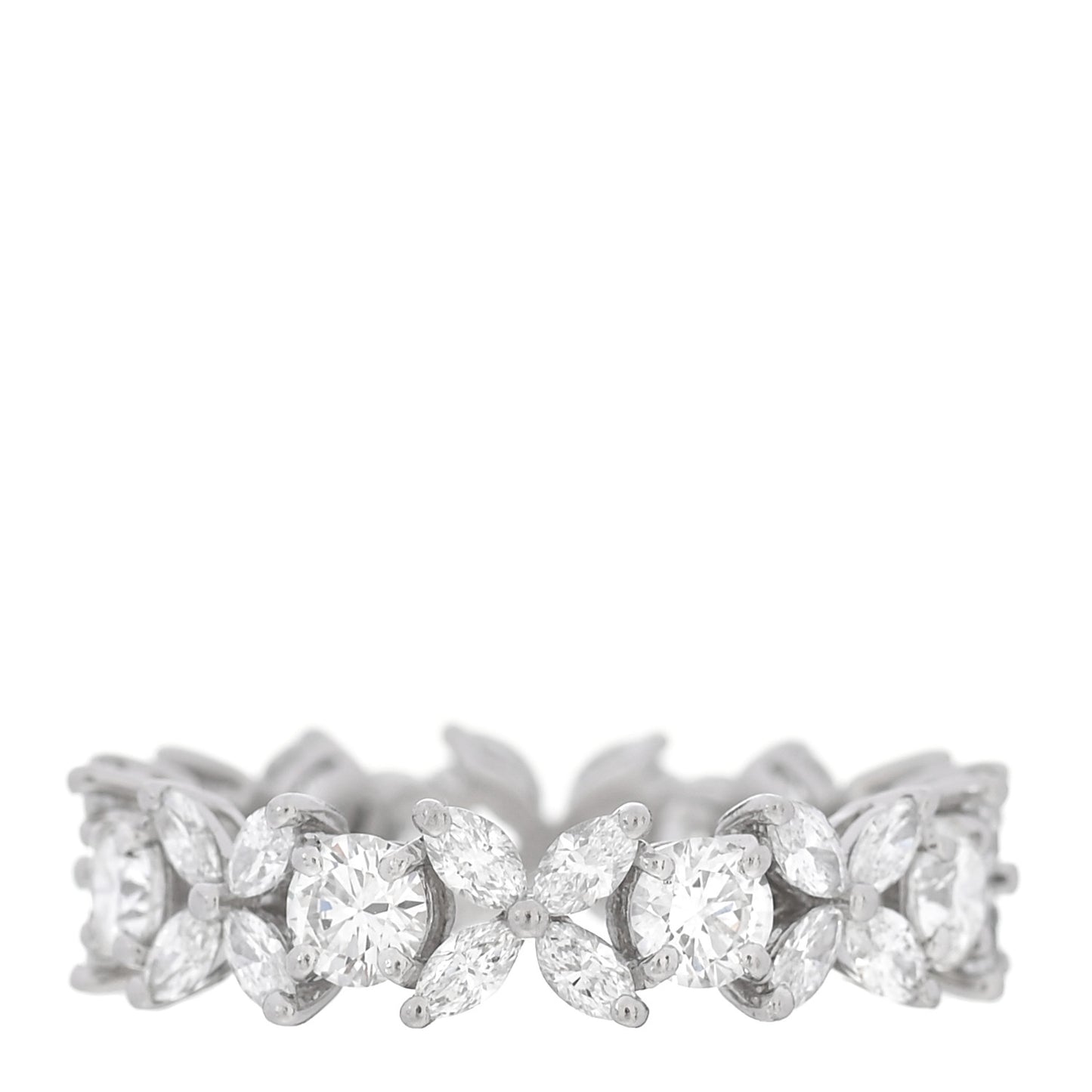 Platinum Diamond Victoria Alternating Band Ring 50 5.5