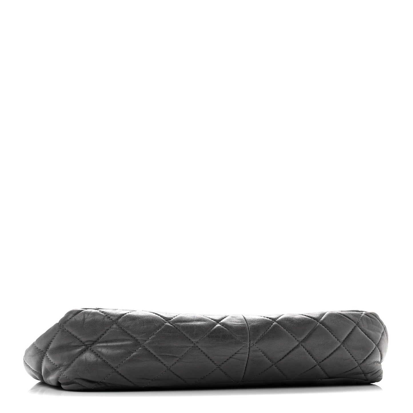 Lambskin Quilted Jumbo Single Flap Grey