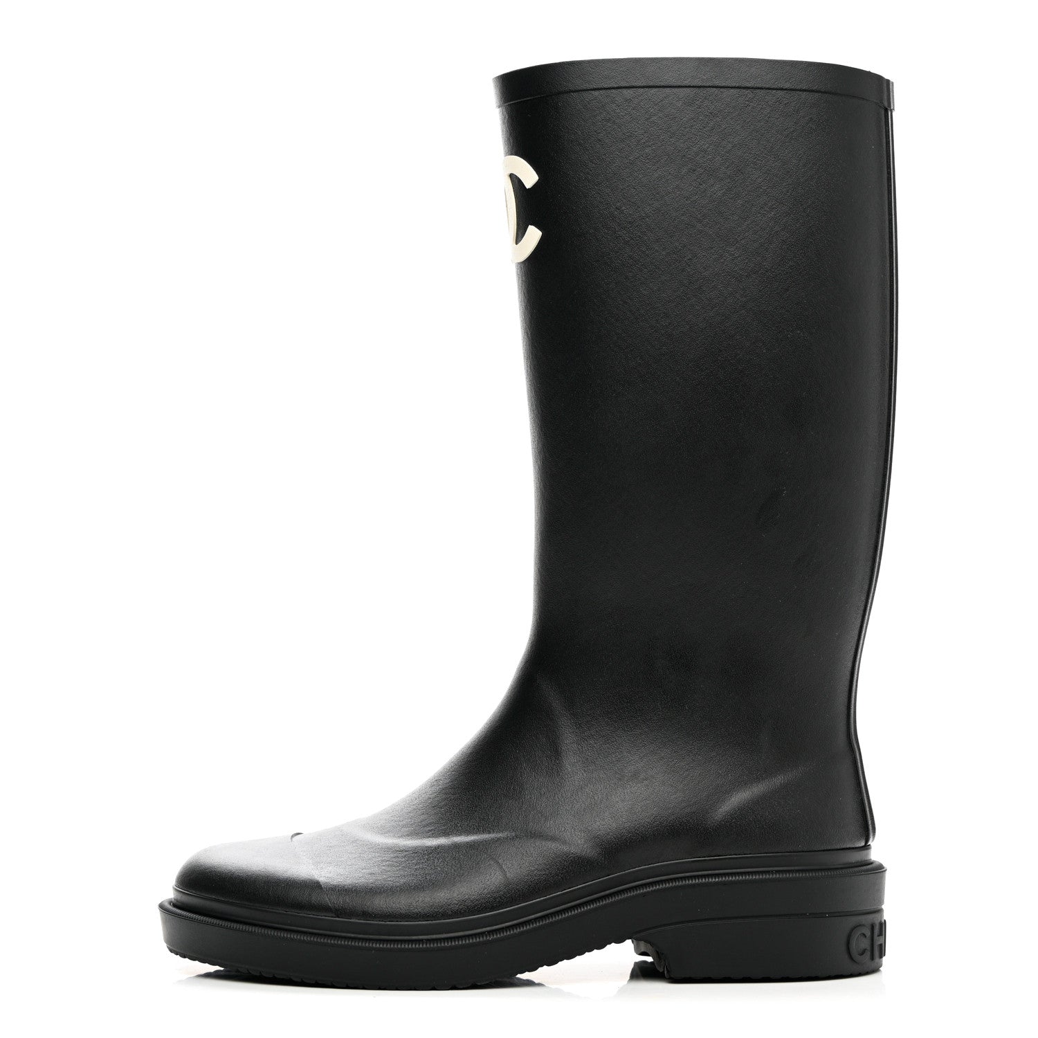 Chanel Caoutchouk CC High Boots 36 Black 1 of 12