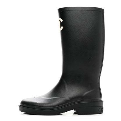 Chanel Caoutchouk CC High Boots 36 Black 1 of 12