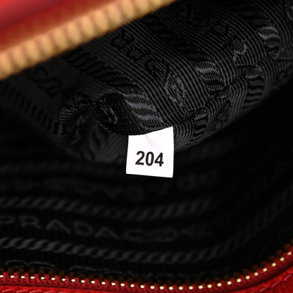 Prada Glace Calfskin Embossed Logo Tote Rosso 8 of 11