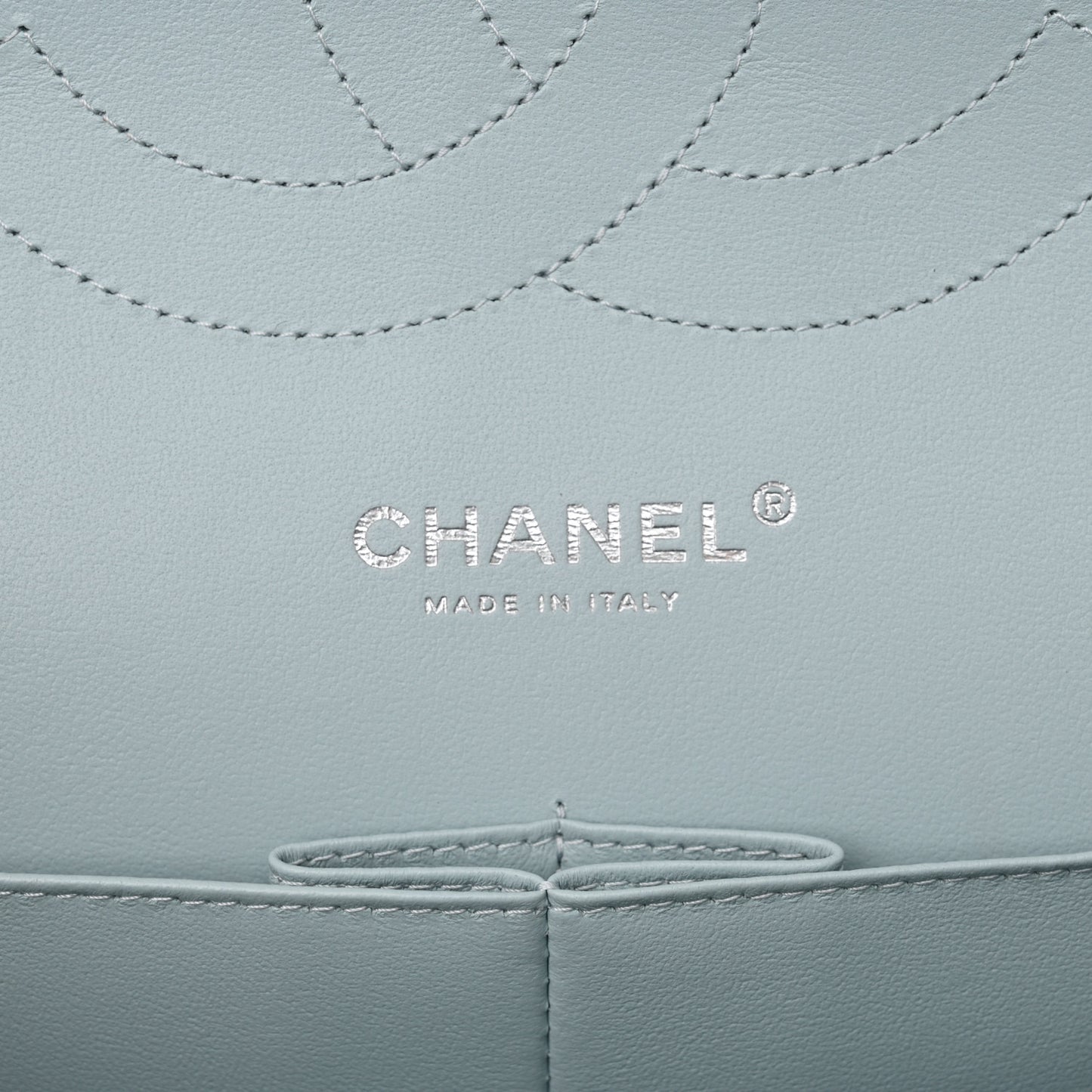 Caviar Quilted Jumbo Double Flap Light Blue