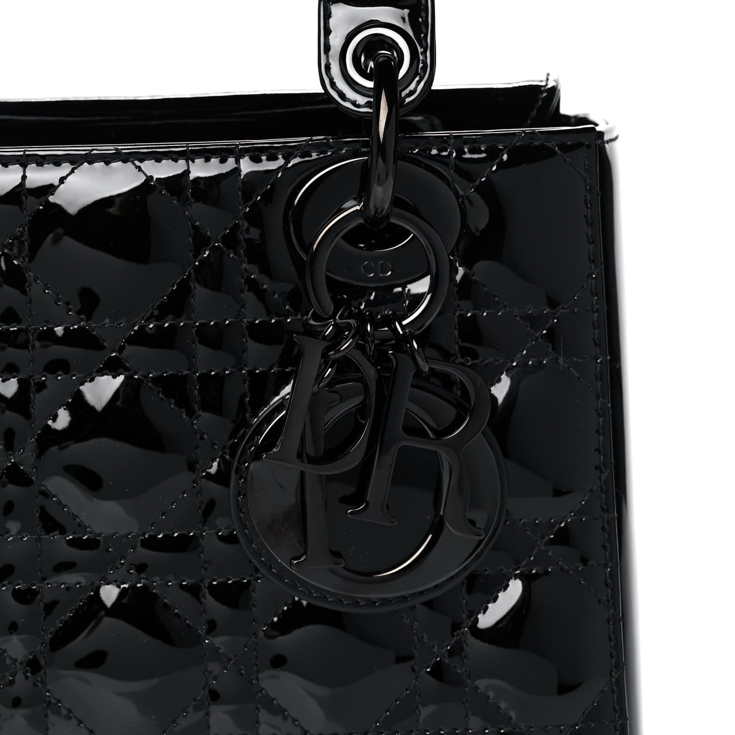 Christian Dior Patent Cannage Small Lady Dior Black 8 of 16