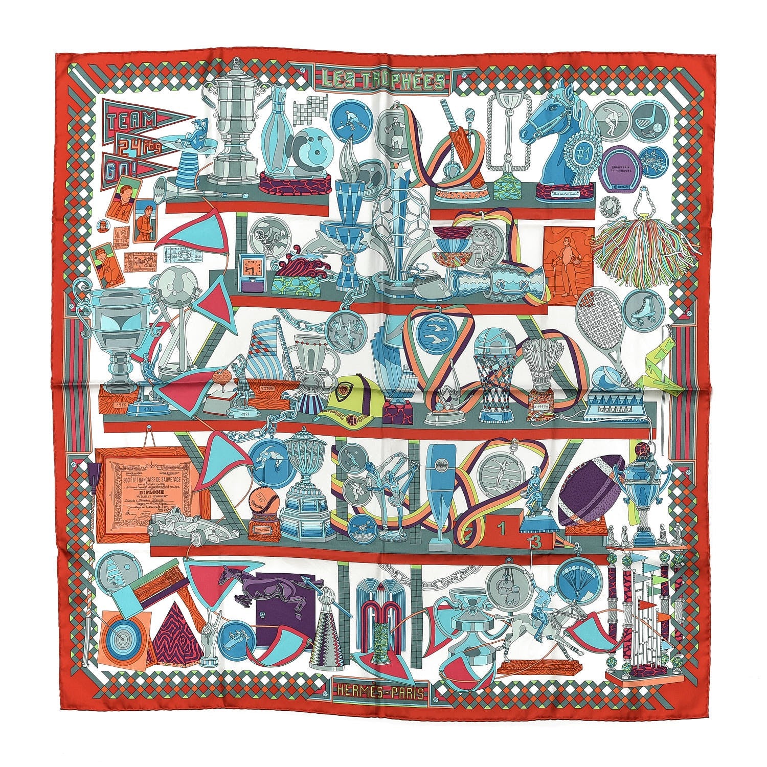 Hermes Silk Les Trophees Scarf 90 1 of 4