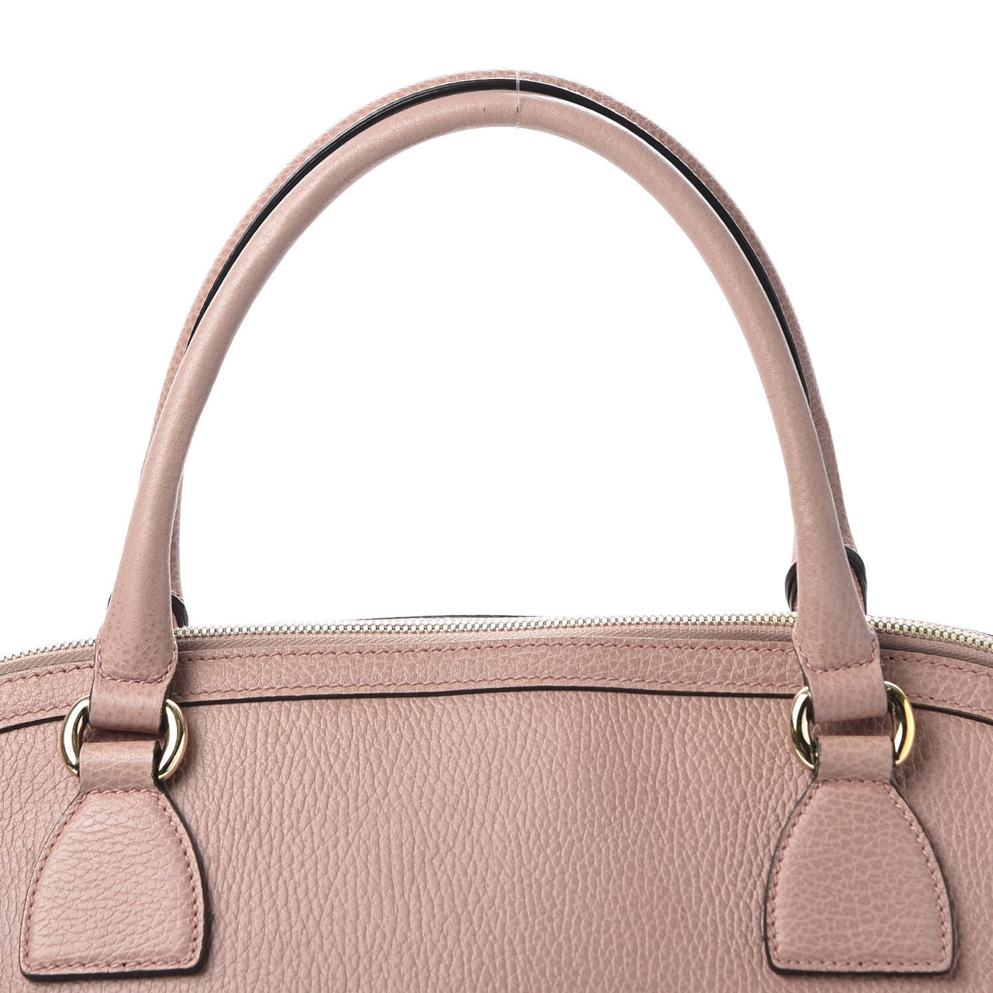 Dollar Calfskin Large GG Charm Dome Satchel Tote Soft Pink