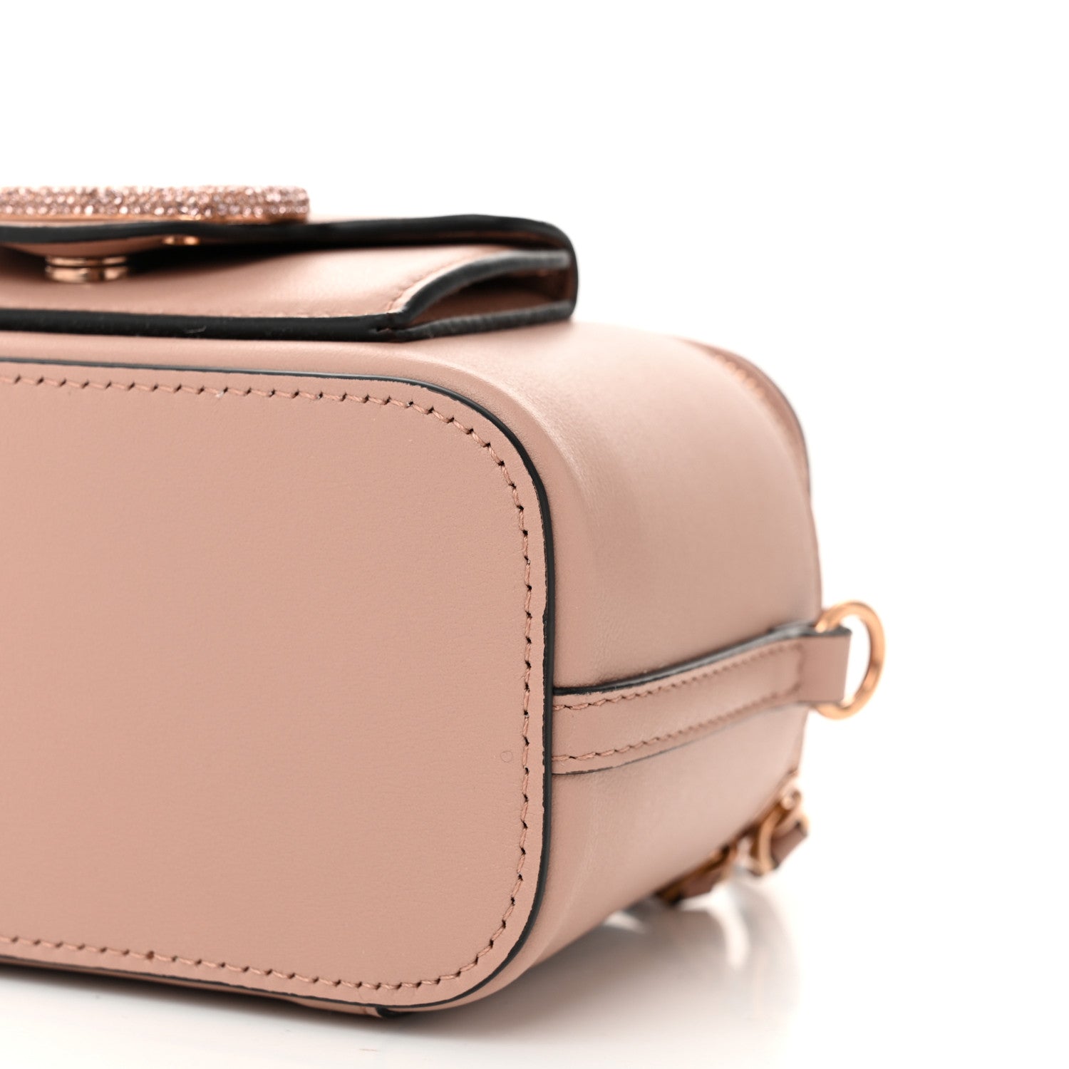 Valentino Garavani Calfskin Crystal Mini Vlogo Loco Vanity Rose Cannelle 9 of 10