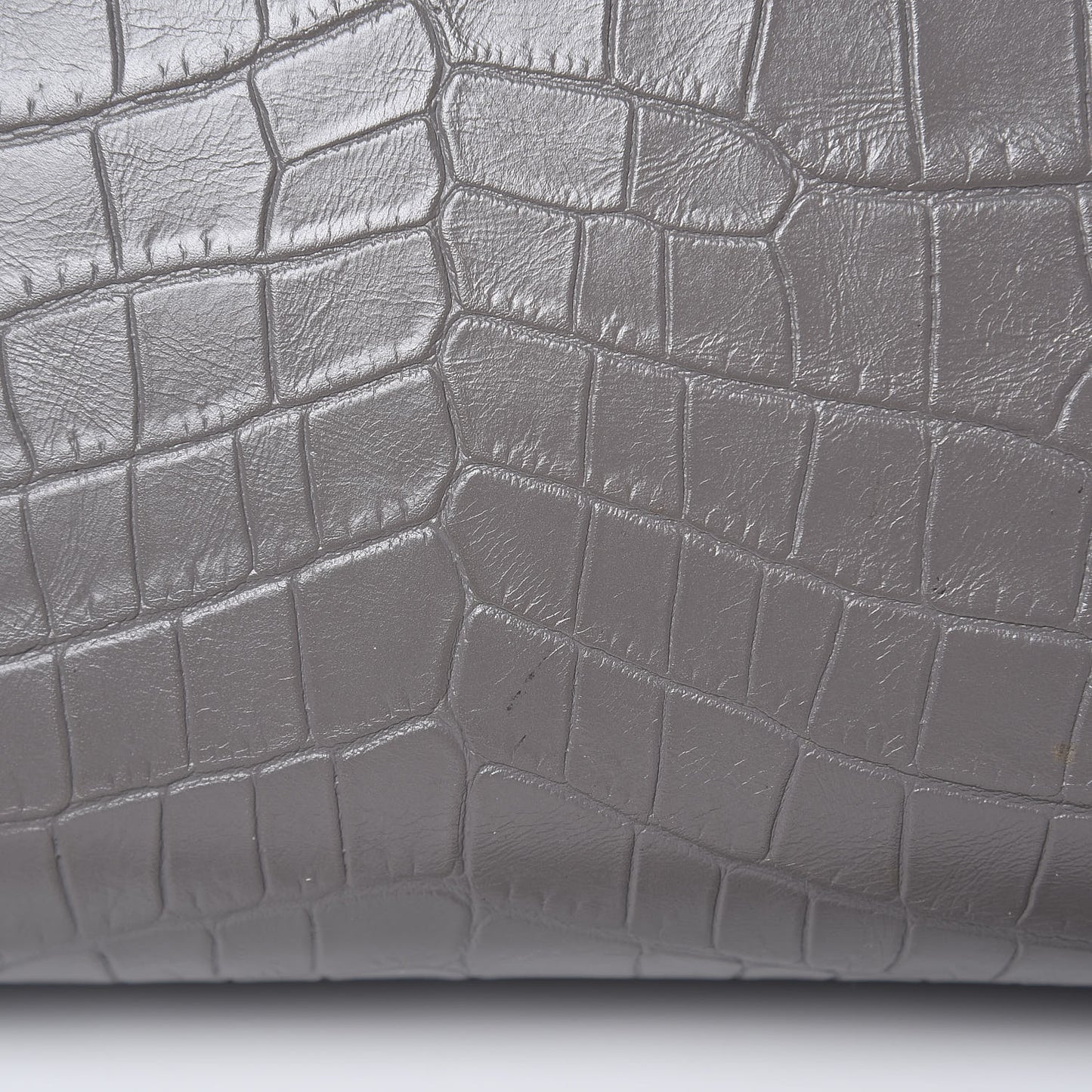 Calfskin Crocodile Embossed Medium Cabas Rive Gauche Fog