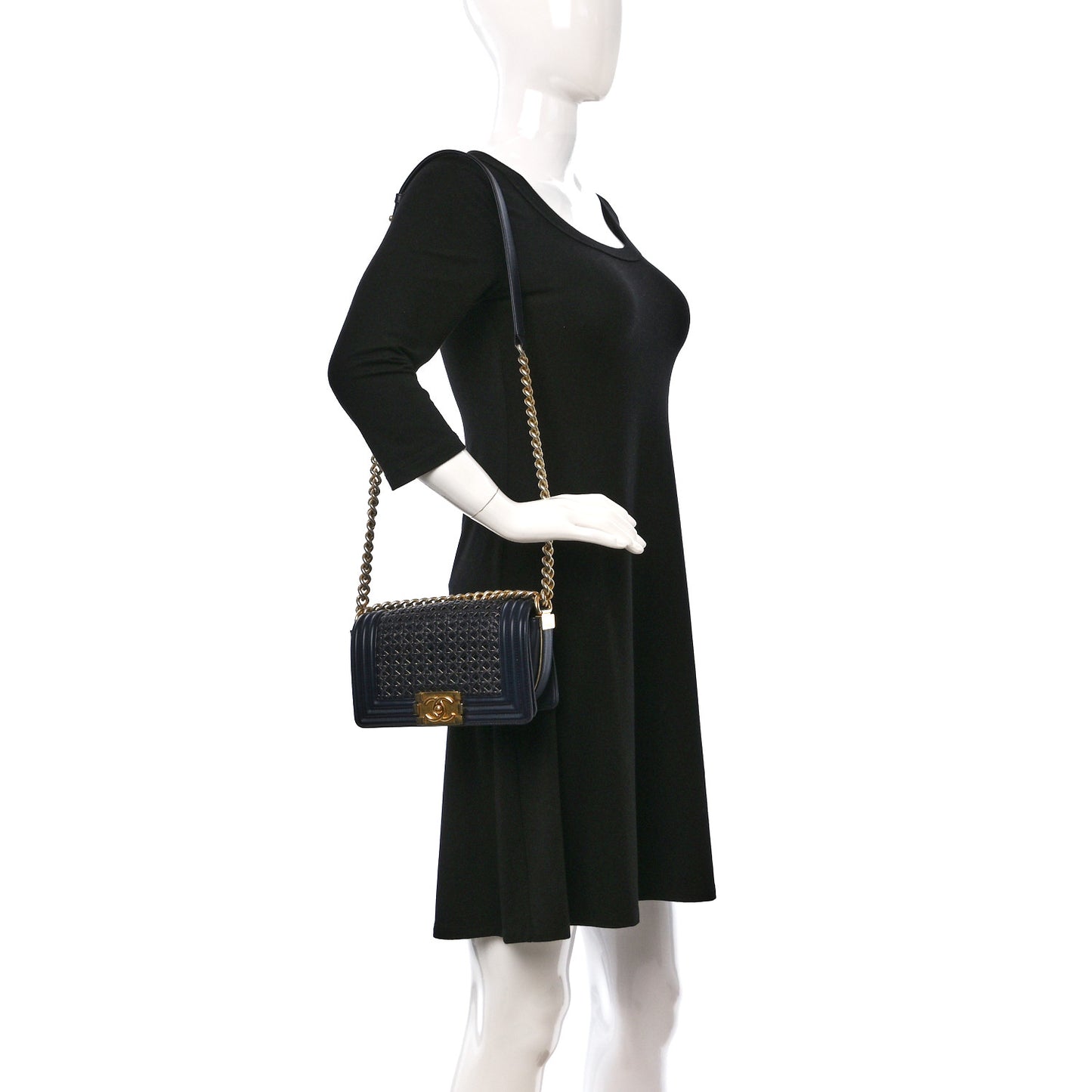 Sheepskin Braided Small Boy Reverso Flap Navy