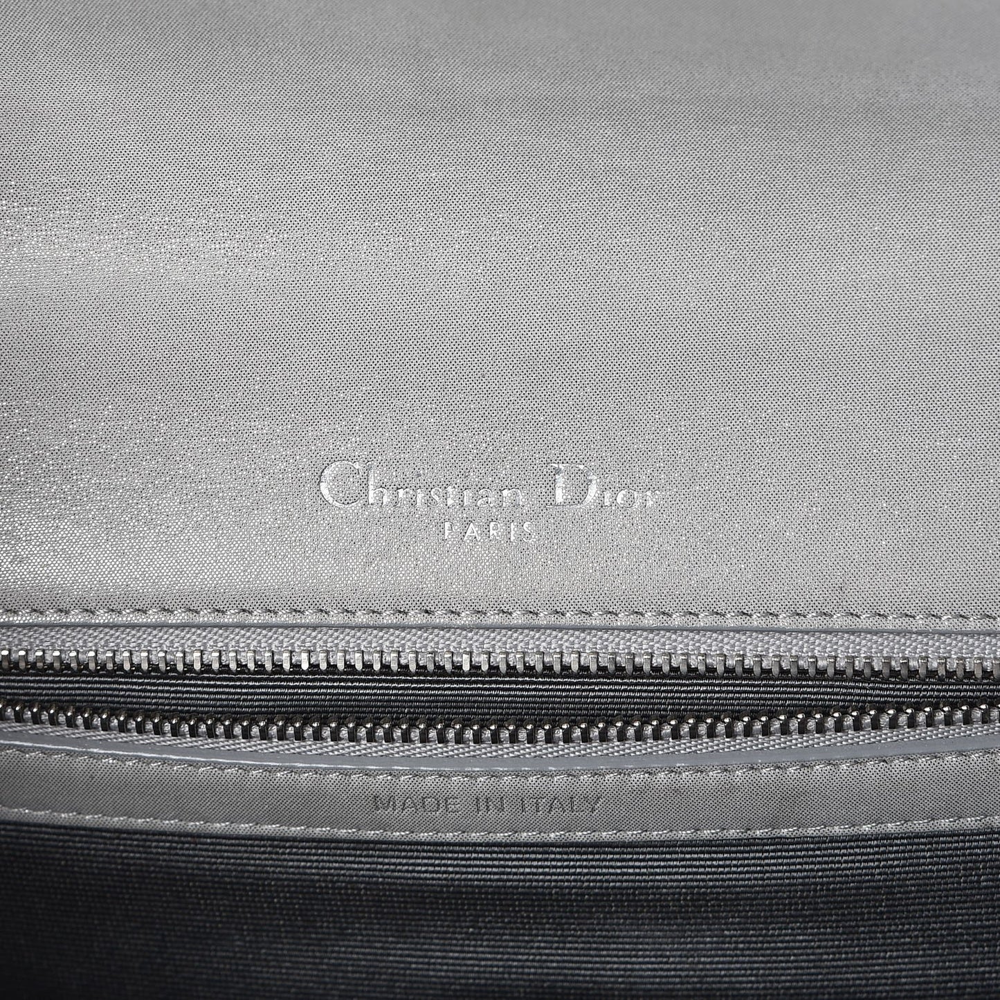 Metallic Calfskin Small Diorama Flap Bag Silver