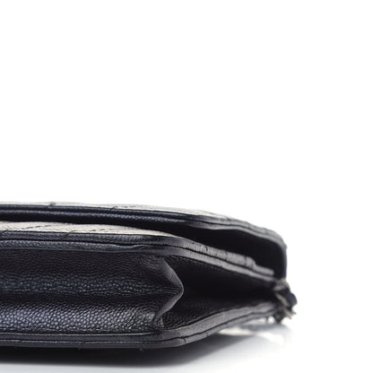 Chanel Iridescent Caviar Chevron Quilted Wallet On Chain WOC Black 9 of 10