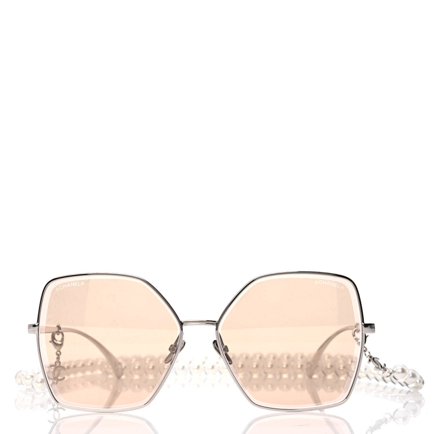 Chanel Butterfly Removable Pearl Chain Sunglasses 4262 Brown 2 of 4