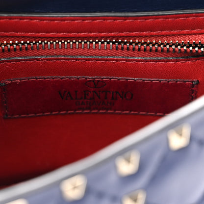 Valentino Garavani Nappa Medium Rockstud Spike Halfmoon Saddle Bag Blue 6 of 11