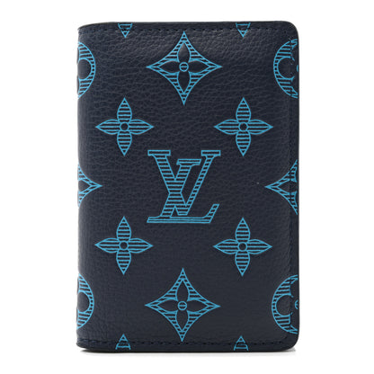 Louis Vuitton Calfskin Monogram Shadow Pocket Organizer Blue 1 of 9