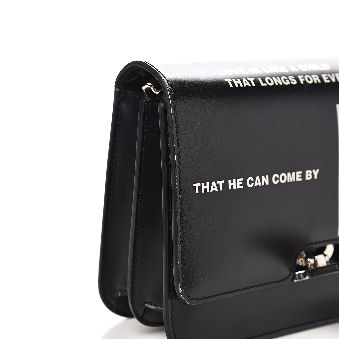 Calfskin Montage Print Small TB Bag Black