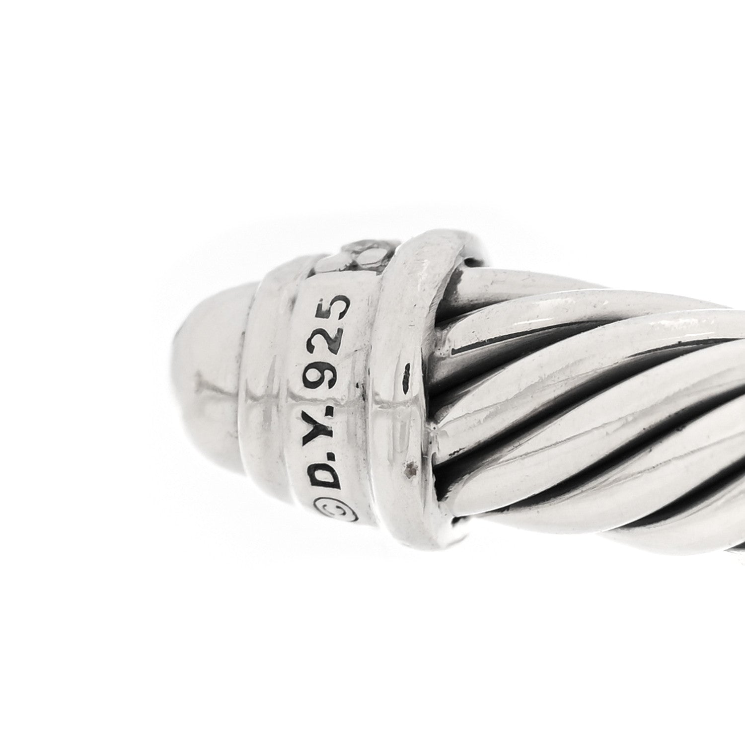 David Yurman Sterling Silver Diamond 5mm Cable Classics Dome Bracelet 3 of 3