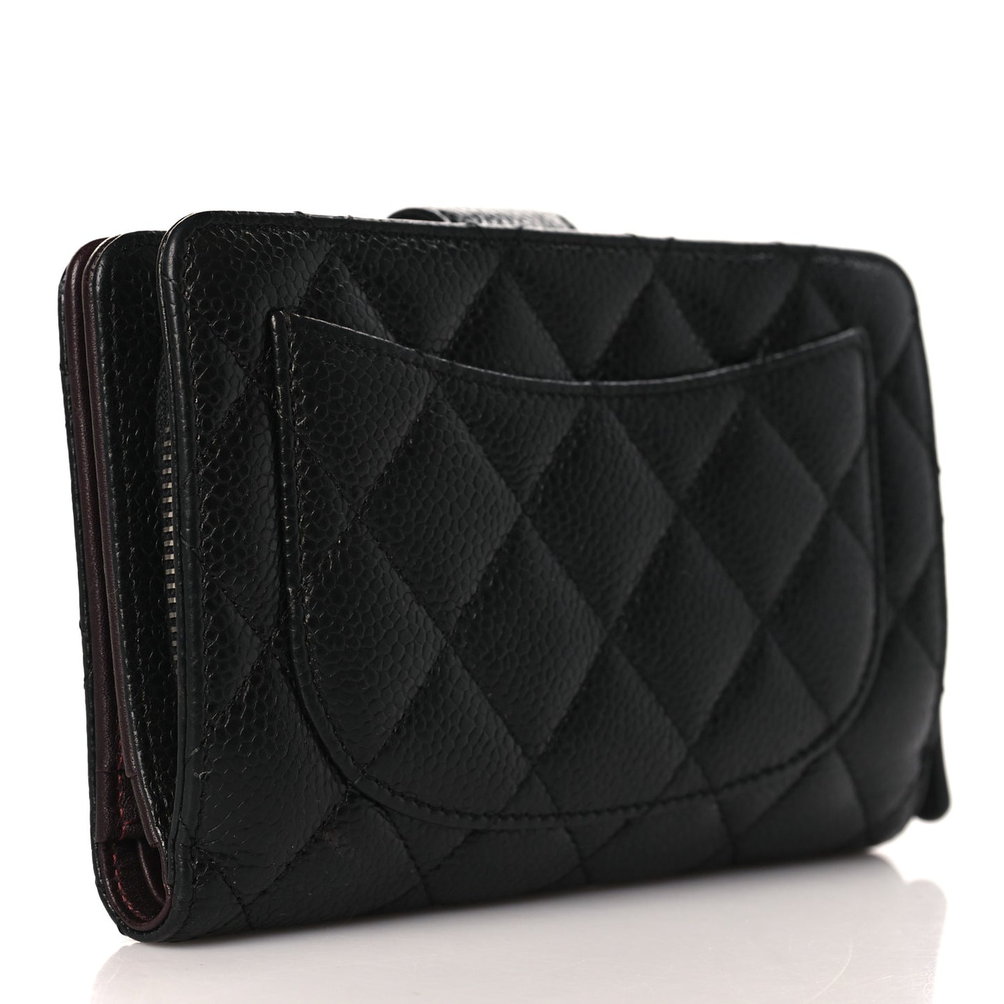 Caviar Quilted CC French Wallet Black