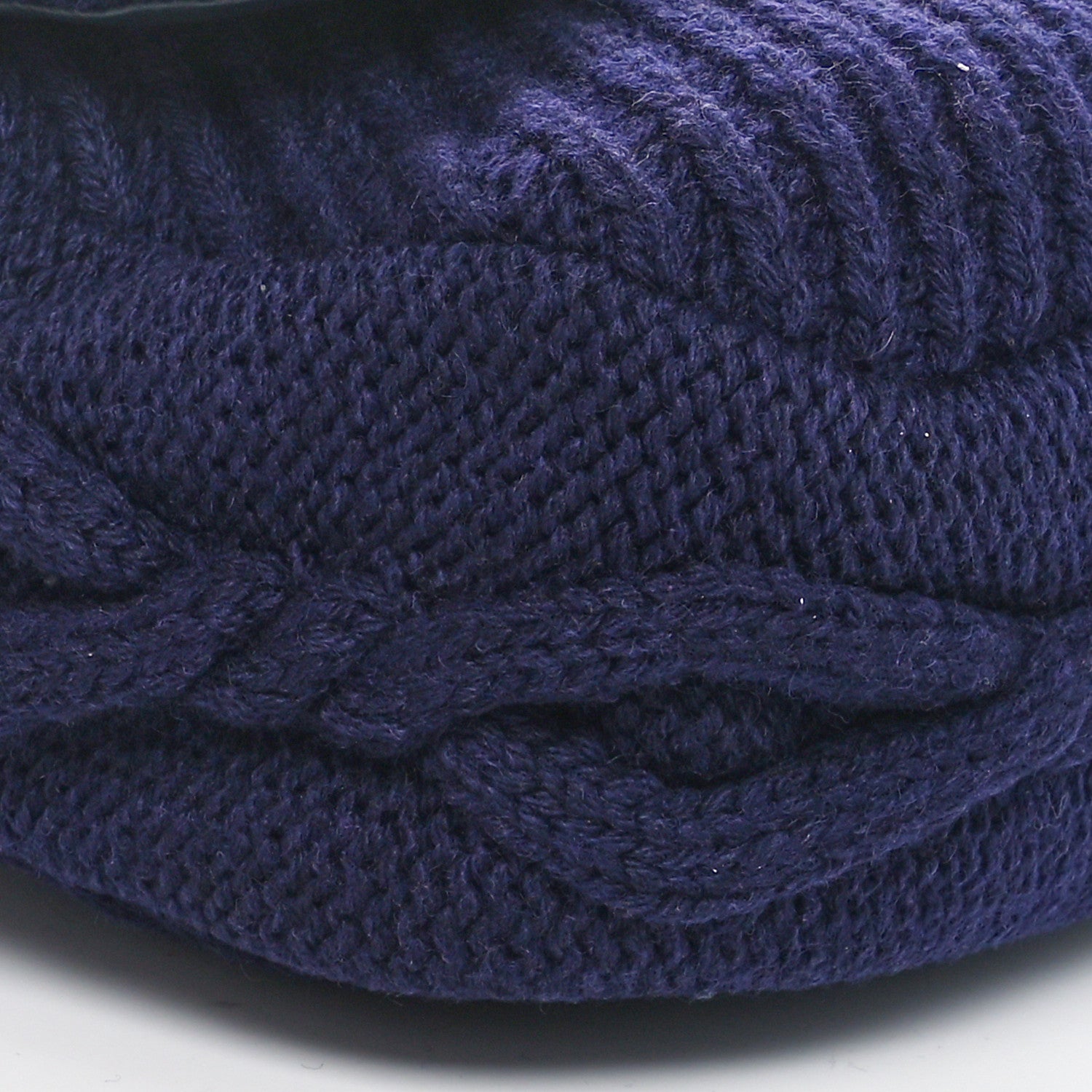 Chanel Cable Knit Calfskin Flap Bag Navy Blue 9 of 10