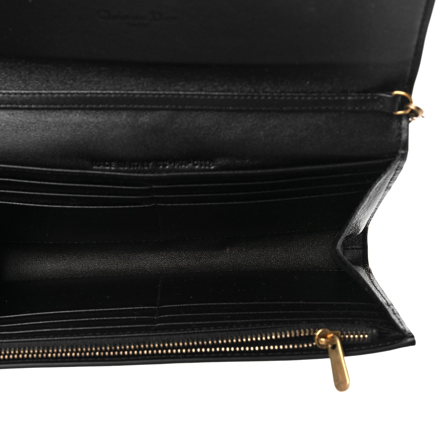 Christian Dior Grained Calfskin Cannage Lady Dior Rendezvous Chain Wallet Black 5 of 11